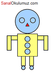 geometrik şekiller boyalı robot