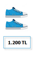 spor ayakkabı 1200 TL