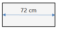 72 cm uzunluğunda dikdörtgen