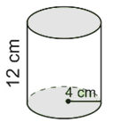 Taban yarıçapı 4 cm, yüksekliği 12 cm olan dik silindir