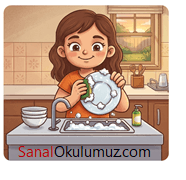 bulaşık yıkayan kız