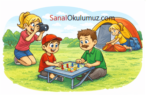 kamp yapan aile