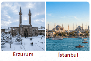 Erzurum ve İstanbul görseli