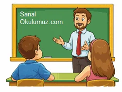 Öğretmen ders anlatıyor öğrenciler dinliyor
