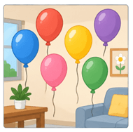 Odada birden fazla balon