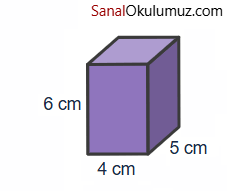 Ayrıtları 4, 5 ve 6 cm olan dikdörtgen prizma
