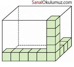 içinde küpler olan dikdörtgen prizma
