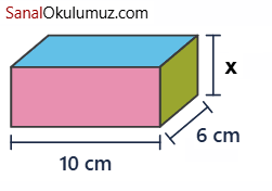 ayrıtları 4, 6 ve 10 cm olan dikdörtgenler prizması