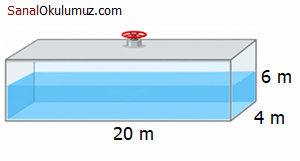 20 m, 4 m ve 6 m ayrıtlara sahip su deposu