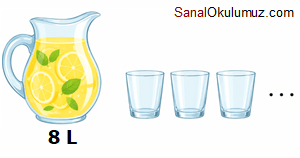 8L sürahi ve bardaklar