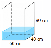 Ayrıtları 60 cm, 40 cm ve 80 cm olan dikdörtgenler prizması