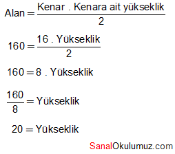 üçgende alan sorular çözüm 6