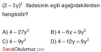 özdeşlikler soru 