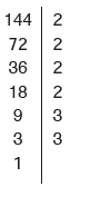 144 sayısının çarpanları