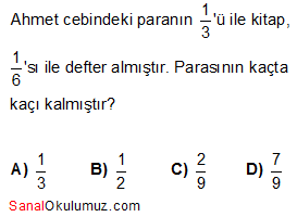 kesirler problemler soru 4
