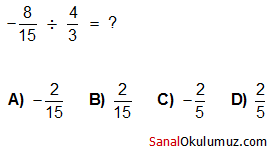 rasyonel sayılarla bölme 7.sınıf test soru 2